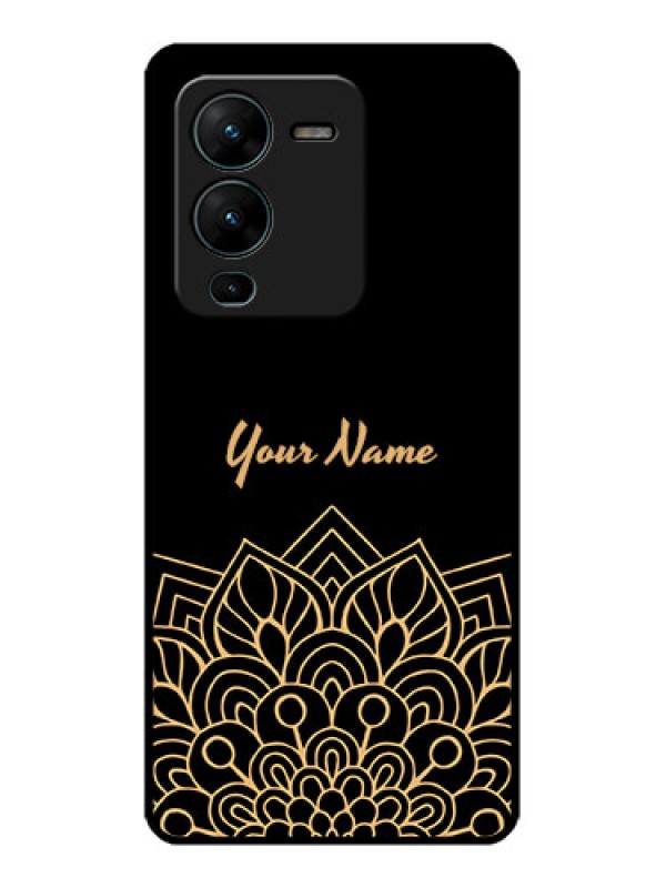 Custom Vivo V25 Pro 5G Custom Metal Phone CaseGolden Mandala Design