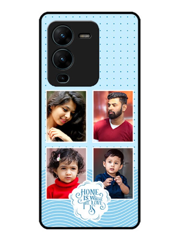 Custom Vivo V25 Pro 5G Custom Metal Phone CaseCute Love Quote With 4 Pic Upload Design