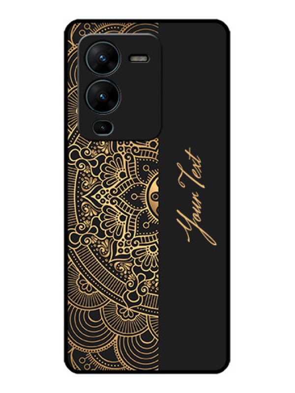 Custom Vivo V25 Pro 5G Custom Metal Phone CaseMandala Art With Custom Text Design