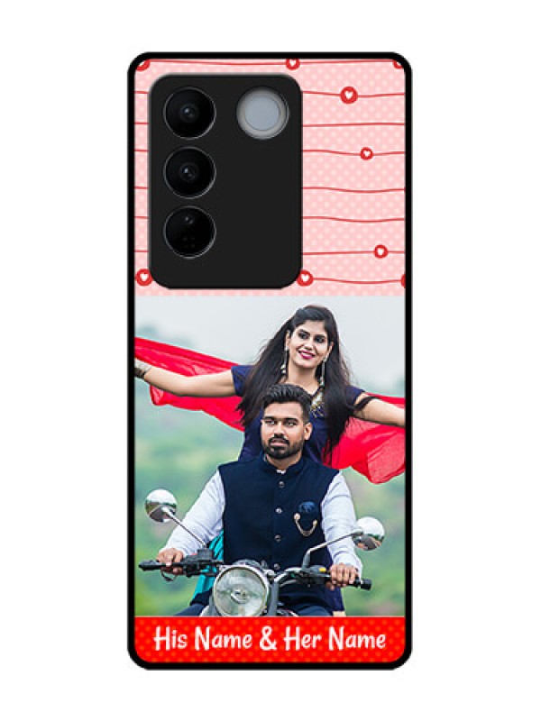 Custom Vivo V27 Pro Custom Metal Phone CaseRed Pattern Case Design