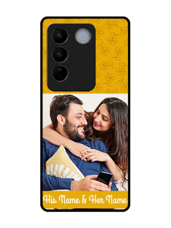 Custom Vivo V27 Pro Custom Metal Phone CaseYellow Floral Design