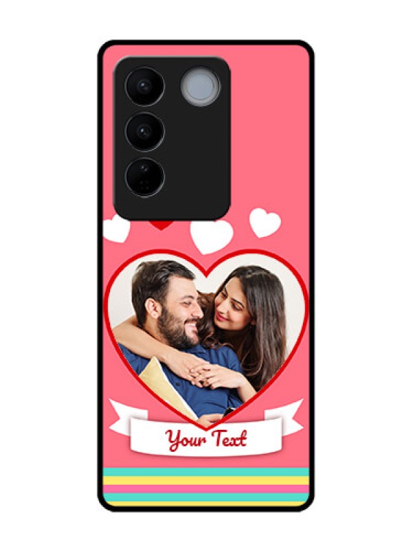 Custom Vivo V27 Pro Custom Metal Phone CaseLove Shapes Doodle Design