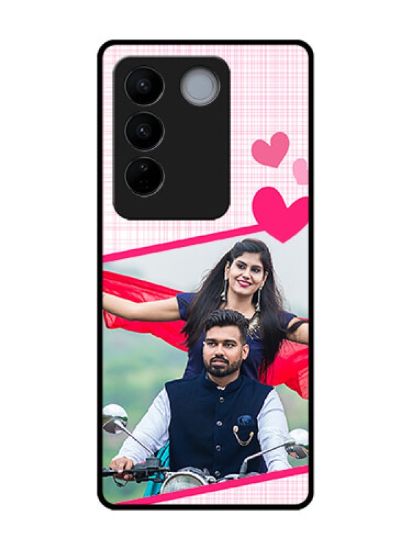 Custom Vivo V27 Pro Custom Metal Phone CaseLove Shape Heart Design