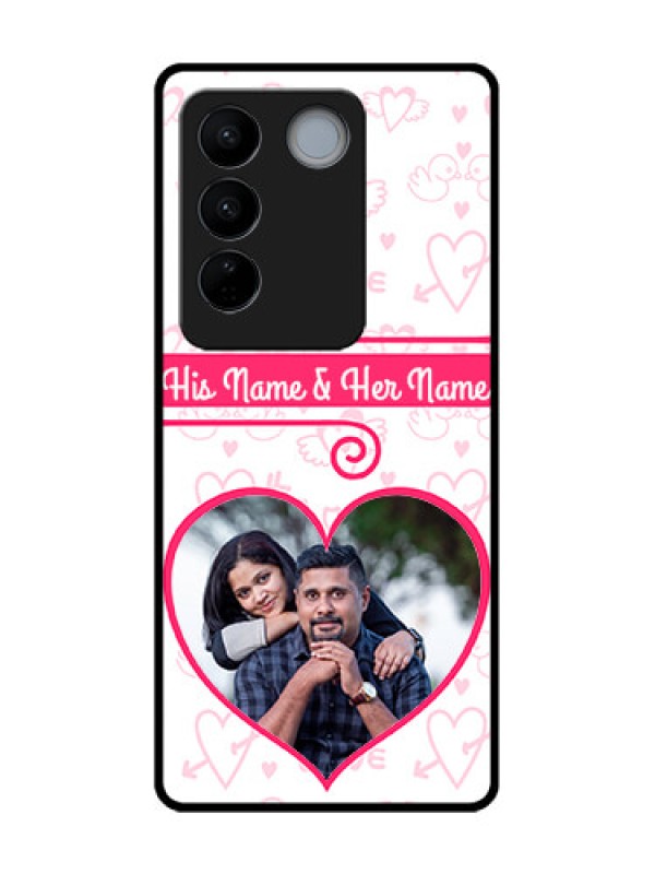 Custom Vivo V27 Pro Custom Metal Phone CaseHeart Shape Love Design