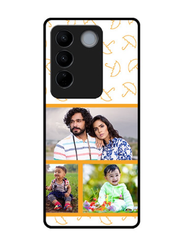 Custom Vivo V27 Pro Custom Metal Phone CaseYellow Pattern Design