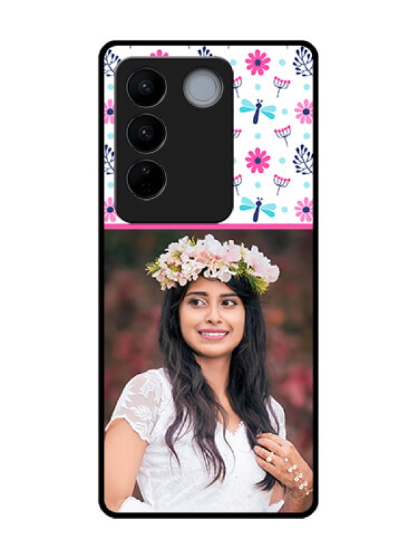 Custom Vivo V27 Pro Custom Metal Phone CaseColorful Flower Design