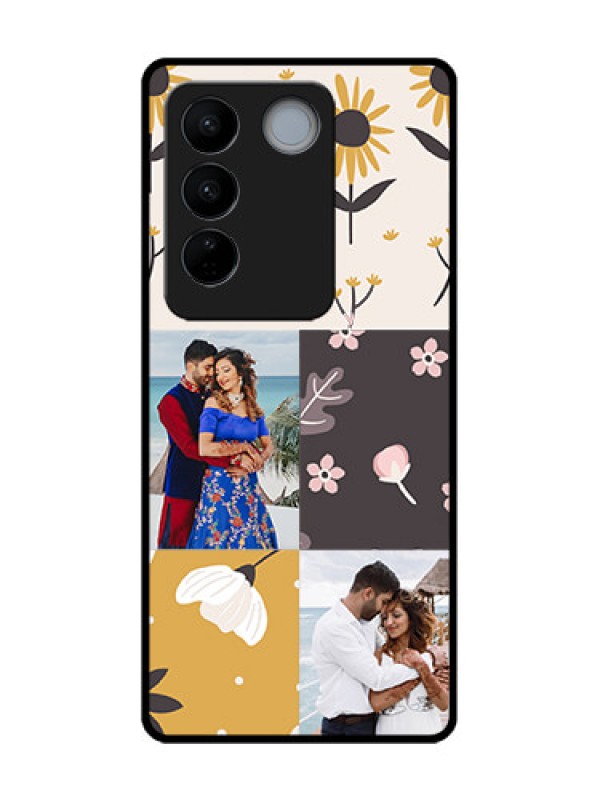 Custom Vivo V27 Pro Custom Metal Phone Case3 Images With Floral Design