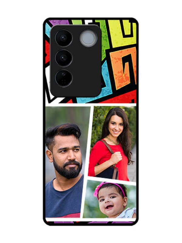 Custom Vivo V27 Pro Custom Metal Phone CaseGraffiti Pattern Design