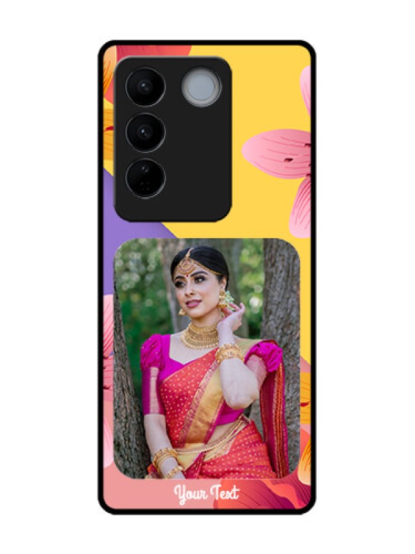Custom Vivo V27 Pro Custom Metal Phone Case3 Image With Vintage Floral Design