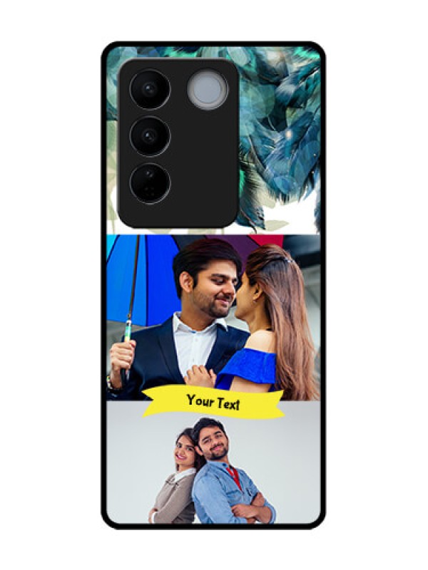 Custom Vivo V27 Pro Custom Metal Phone CaseImage With Boho Peacock Feather Design