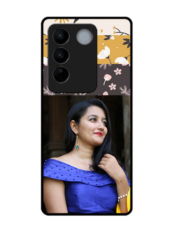 Custom Vivo V27 Pro Custom Metal Phone CaseStylish Floral Design