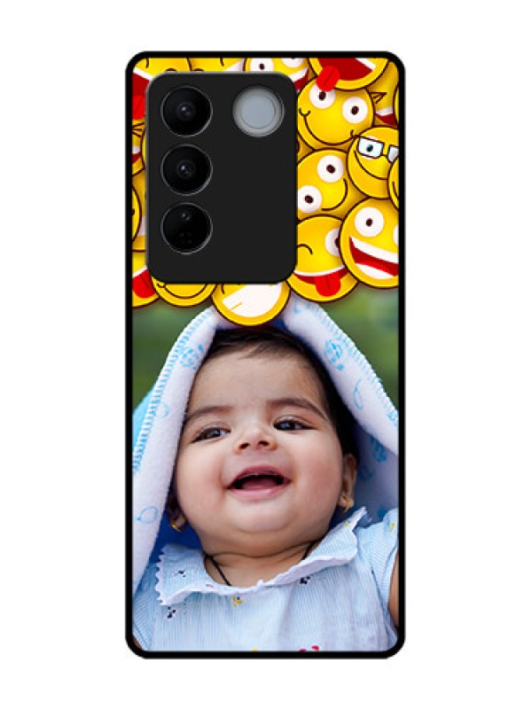 Custom Vivo V27 Pro Custom Metal Phone CaseWith Smiley Emoji Design
