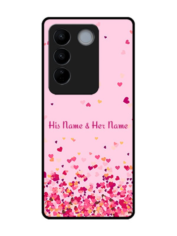 Custom Vivo V27 Pro Custom Metal Phone CaseFloating Hearts Design