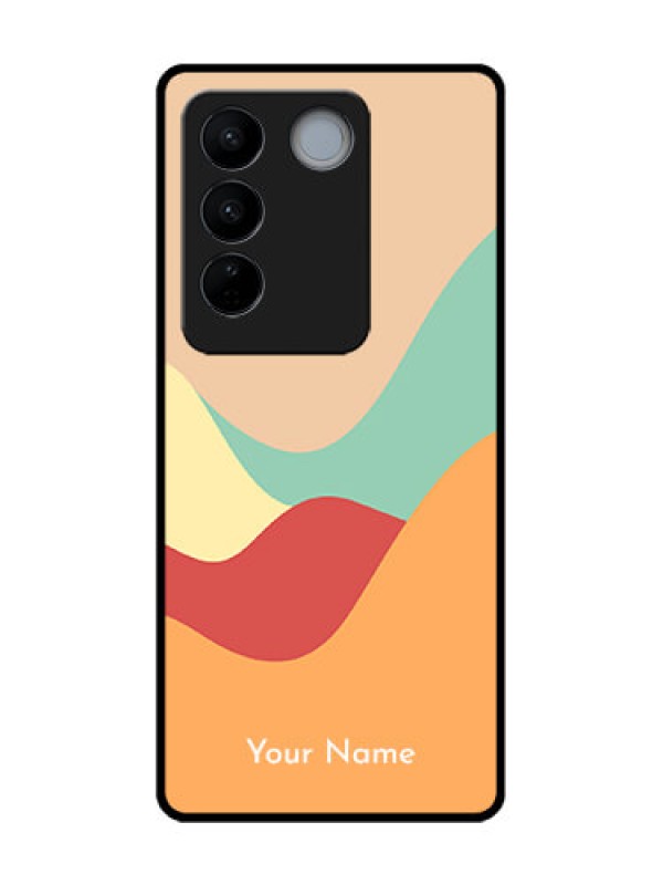 Custom Vivo V27 Pro Custom Metal Phone CaseOcean Waves Multi - Colour Design