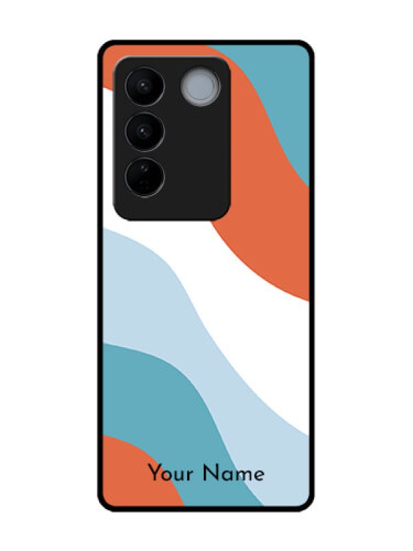 Custom Vivo V27 Pro Custom Metal Phone CaseColoured Waves Design