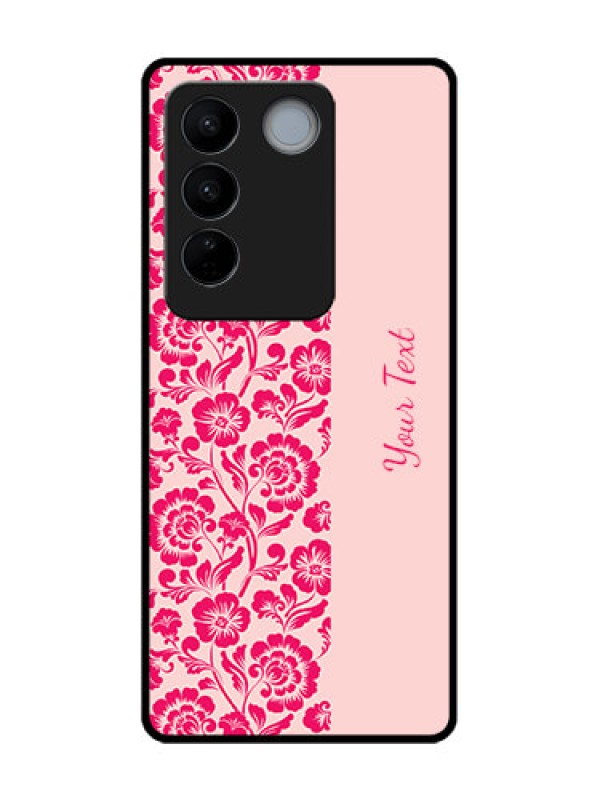 Custom Vivo V27 Pro Custom Metal Phone CaseAttractive Floral Pattern Design