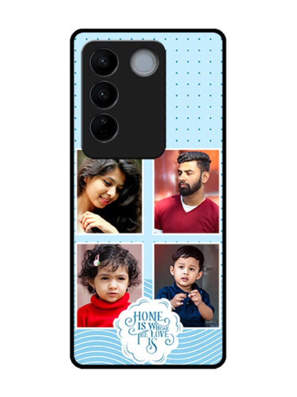 Custom Vivo V27 Pro Custom Metal Phone CaseCute Love Quote With 4 Pic Upload Design