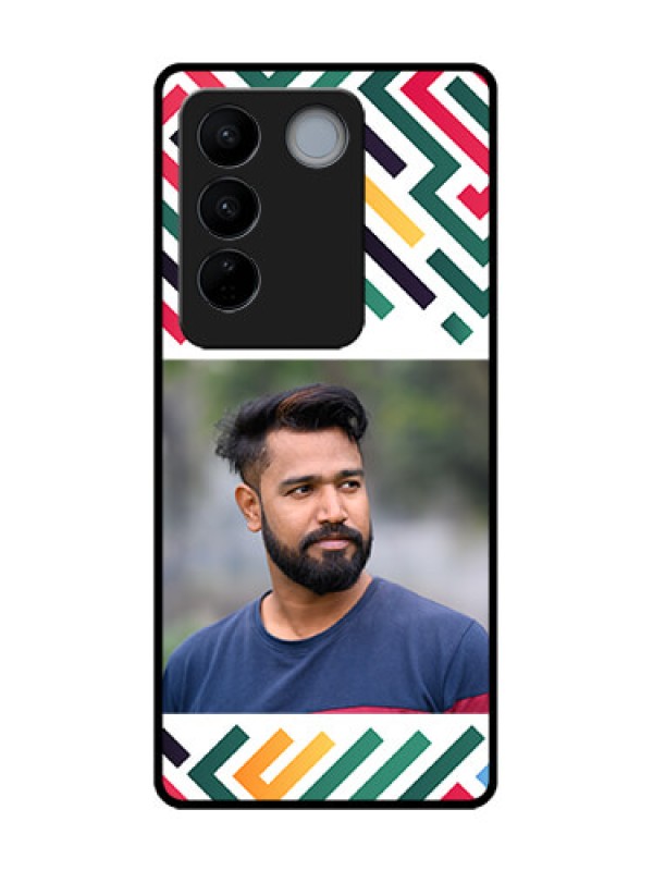 Custom Vivo V27 Pro Custom Metal Phone CaseColorful Maze Pattern Design