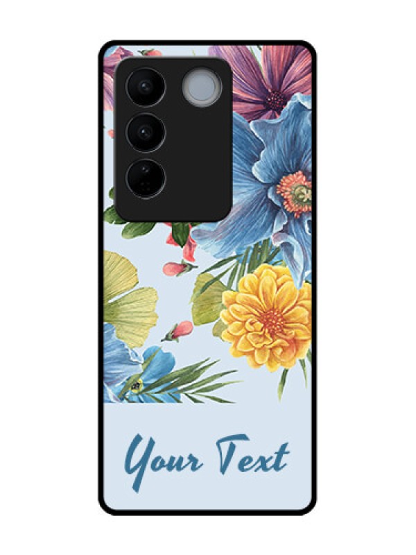 Custom Vivo V27 Pro Custom Metal Phone CaseStunning Watercolored Flowers Painting Design