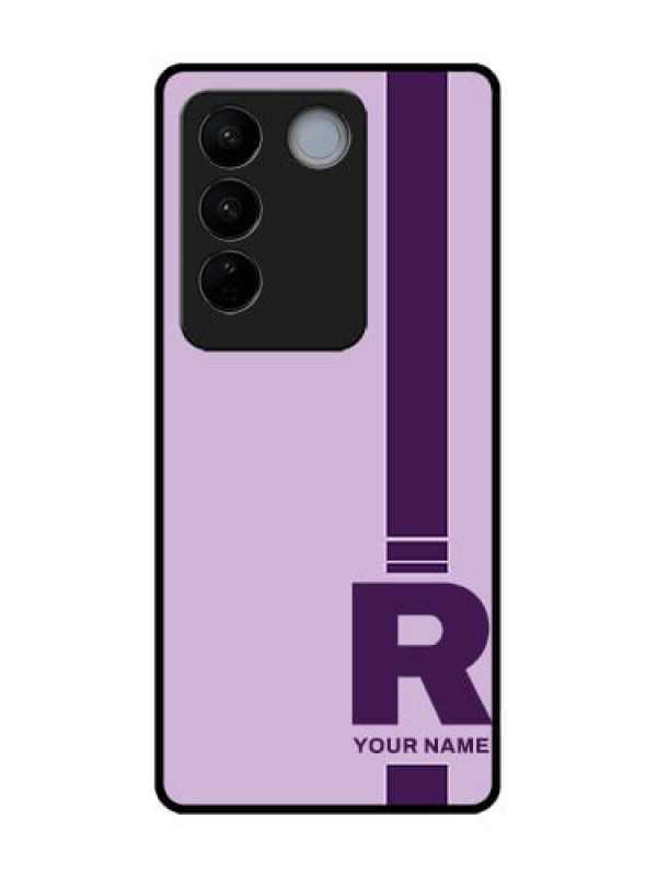Custom Vivo V27 Pro Custom Metal Phone CaseSimple Dual Tone Stripe With Name Design