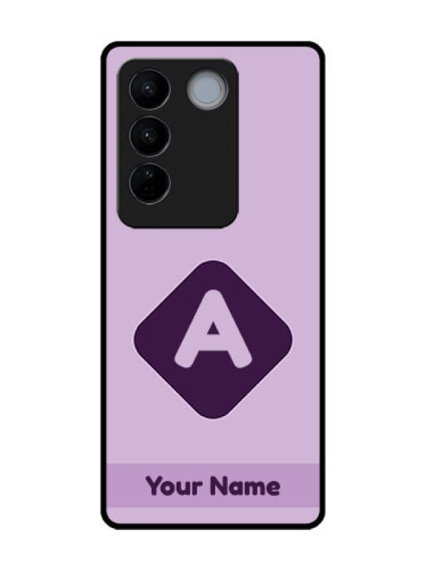 Custom Vivo V27 Pro Custom Metal Phone CaseCustom Letter In Curved Badge Design