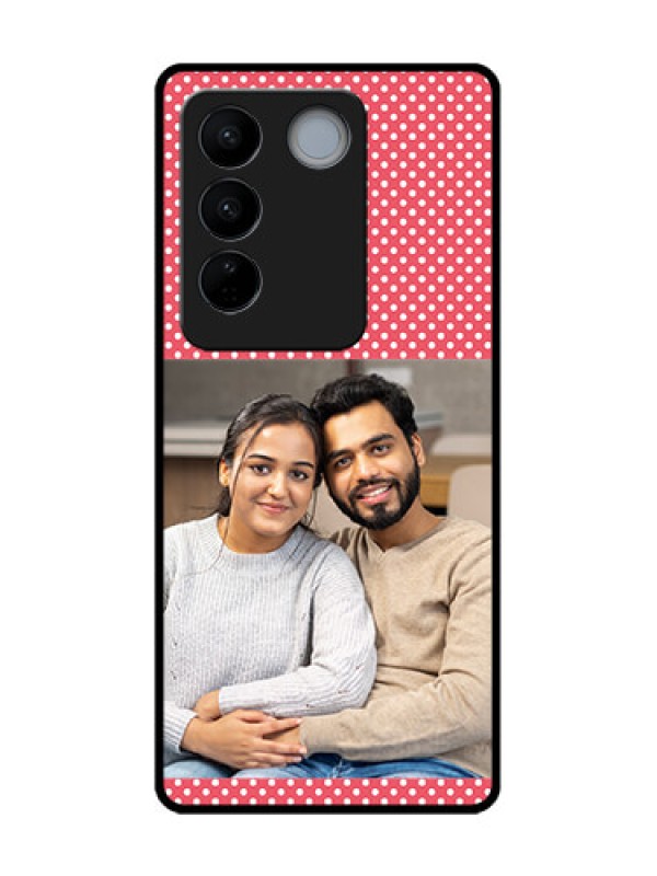 Custom Vivo V27 Custom Metal Phone CaseWhite Dotted Design
