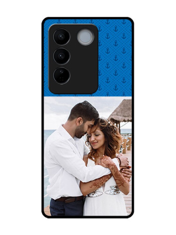 Custom Vivo V27 Custom Metal Phone CaseBlue Anchors Design