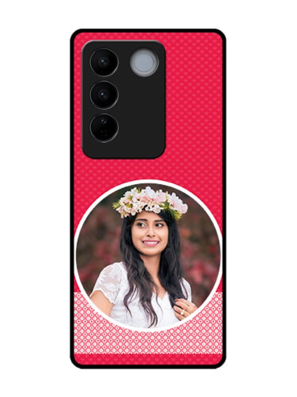 Custom Vivo V27 Custom Metal Phone CasePink Color Pattern Design