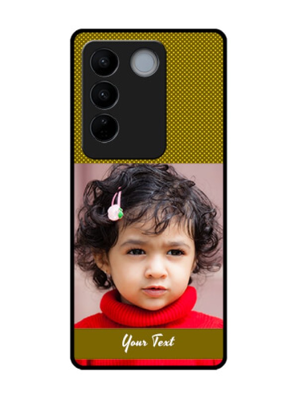 Custom Vivo V27 Custom Metal Phone CaseSimple Green Color Design