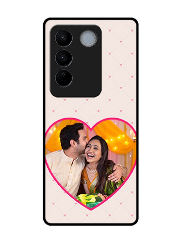Custom Vivo V27 Custom Metal Phone CaseHeart Shape Design