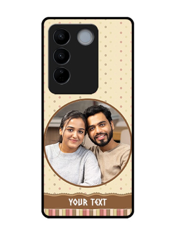 Custom Vivo V27 Custom Metal Phone CaseBrown Dotted Mobile Case Design