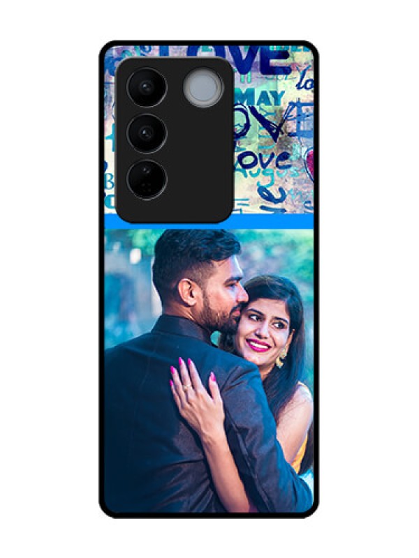 Custom Vivo V27 Custom Metal Phone CaseColorful Love Design