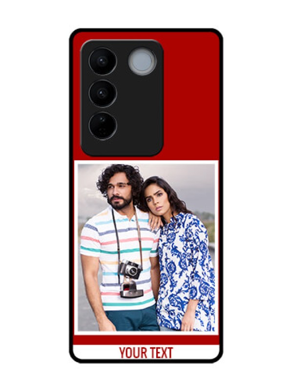 Custom Vivo V27 Custom Metal Phone CaseRed Color Design