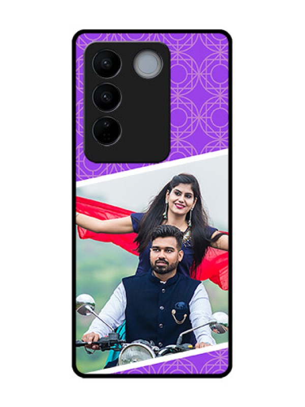 Custom Vivo V27 Custom Metal Phone CaseViolet Color Pattern Design