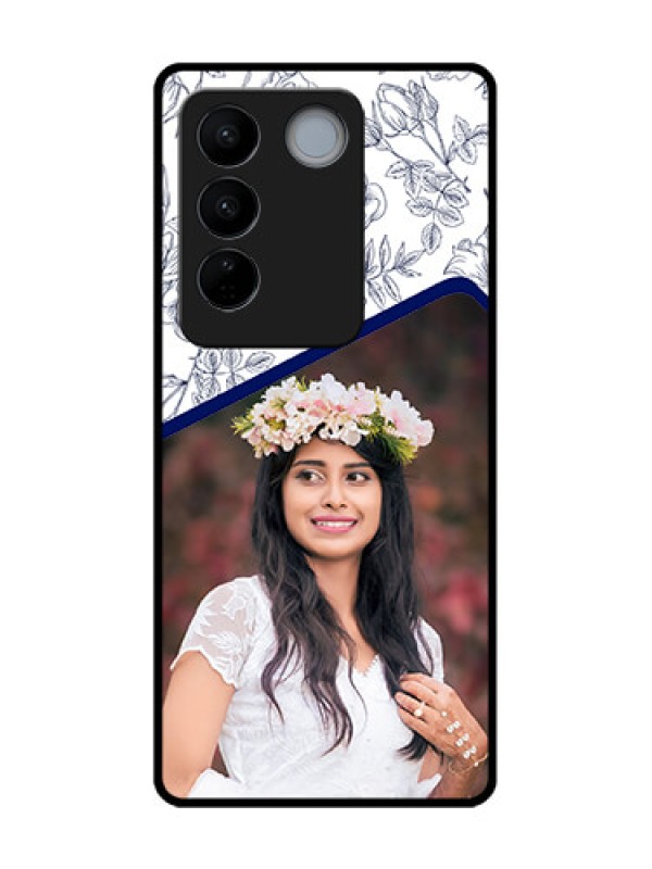 Custom Vivo V27 Custom Metal Phone CaseClassy Floral Design