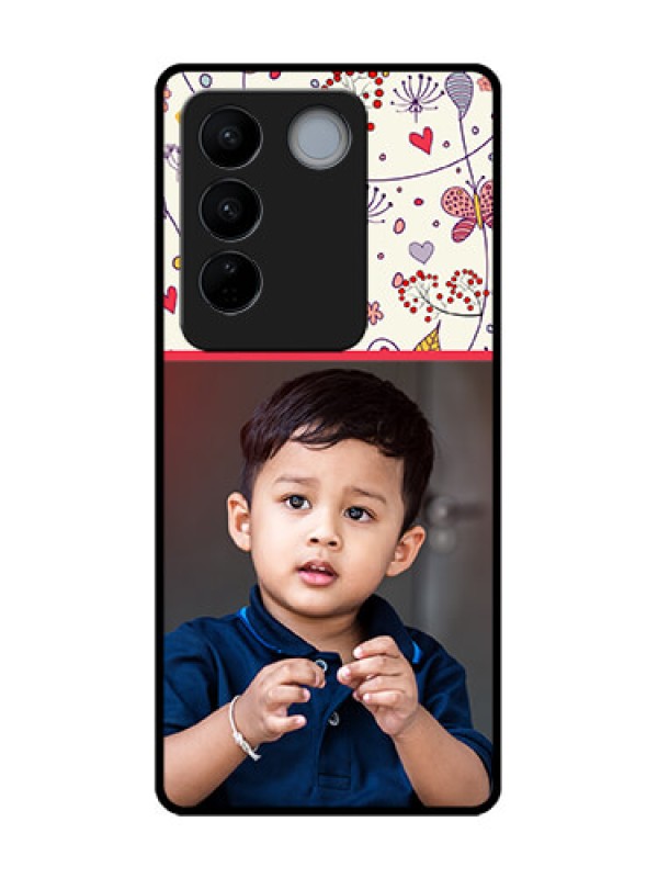 Custom Vivo V27 Custom Metal Phone CasePremium Floral Design