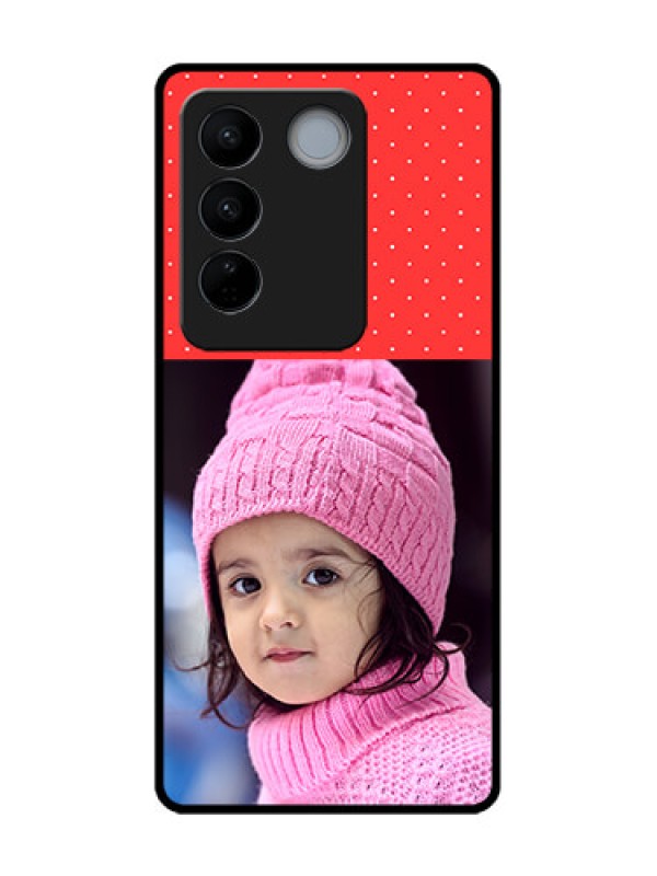 Custom Vivo V27 Custom Metal Phone CaseRed Pattern Design