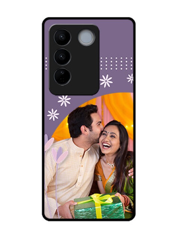 Custom Vivo V27 Custom Metal Phone CaseLavender Flowers Design