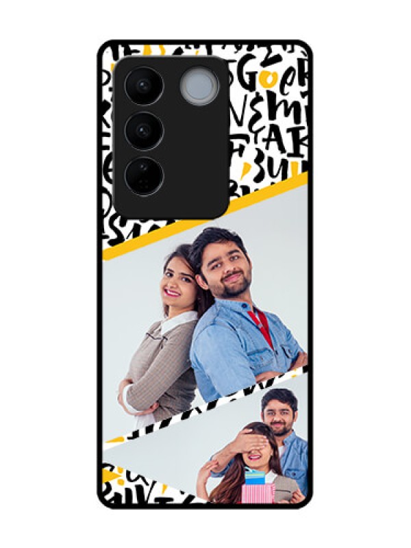 Custom Vivo V27 Custom Metal Phone CaseLetters Pattern Design