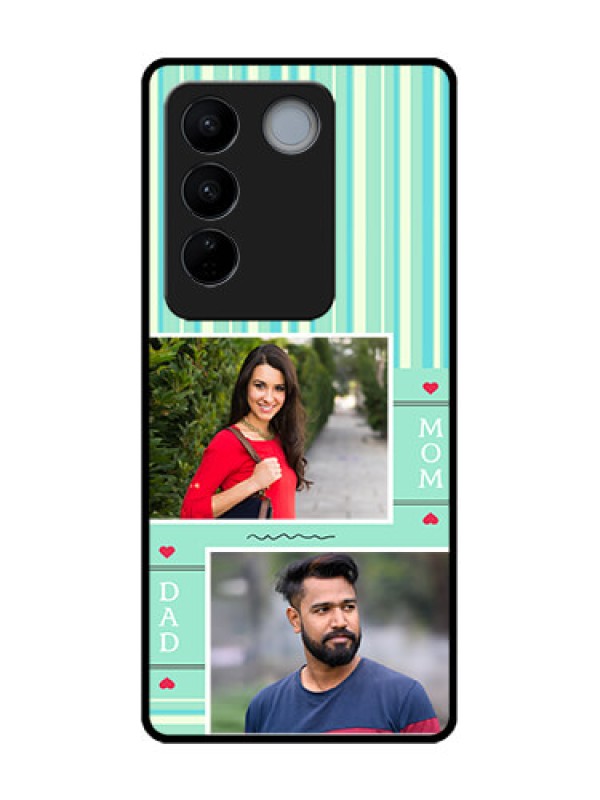 Custom Vivo V27 Custom Metal Phone CaseMom and Dad Pic Design