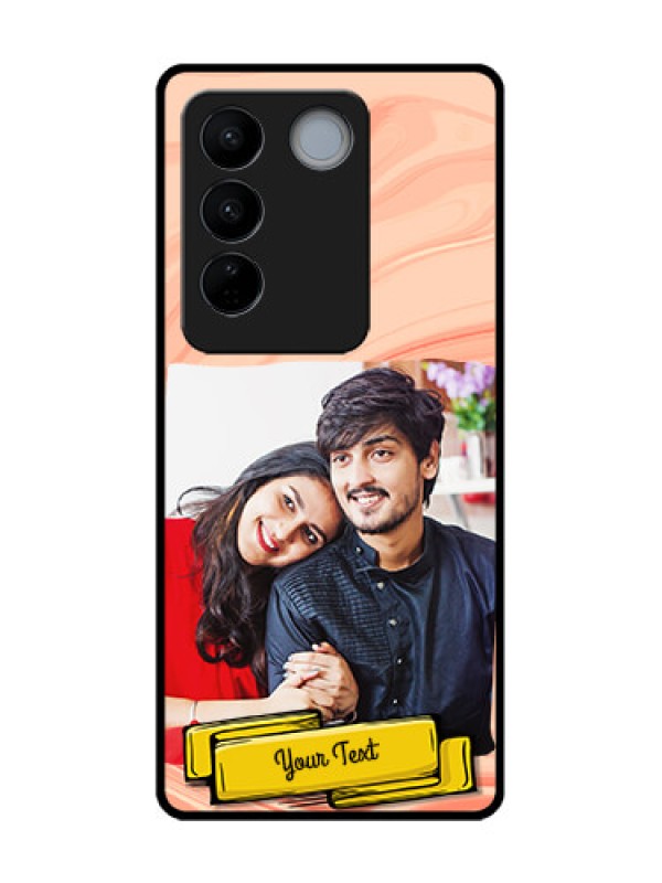 Custom Vivo V27 Custom Metal Phone CaseMarble Texture Design