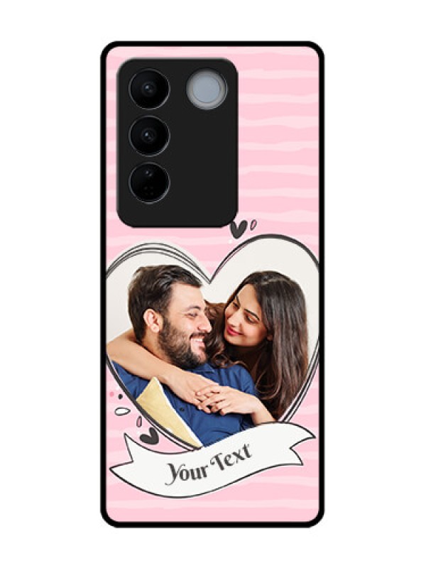 Custom Vivo V27 Custom Metal Phone CaseVintage Heart Design