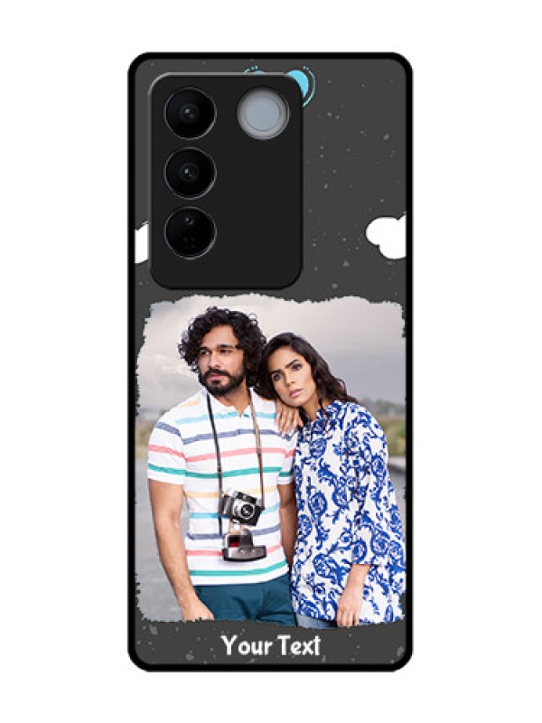 Custom Vivo V27 Custom Metal Phone CaseSplashes With Love Doodles Design