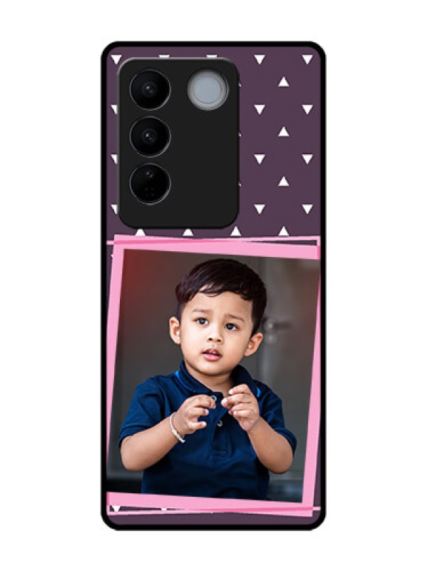 Custom Vivo V27 Custom Metal Phone CaseTriangle Pattern Dotted Design