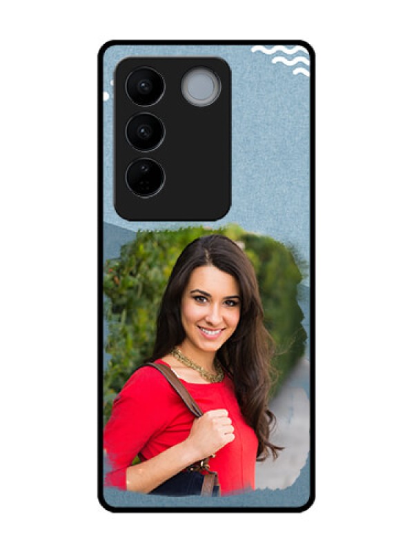 Custom Vivo V27 Custom Metal Phone CaseGrunge Line Art Design