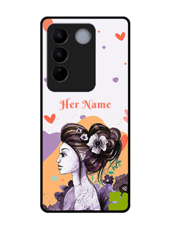 Custom Vivo V27 Custom Metal Phone CaseWoman And Nature Design