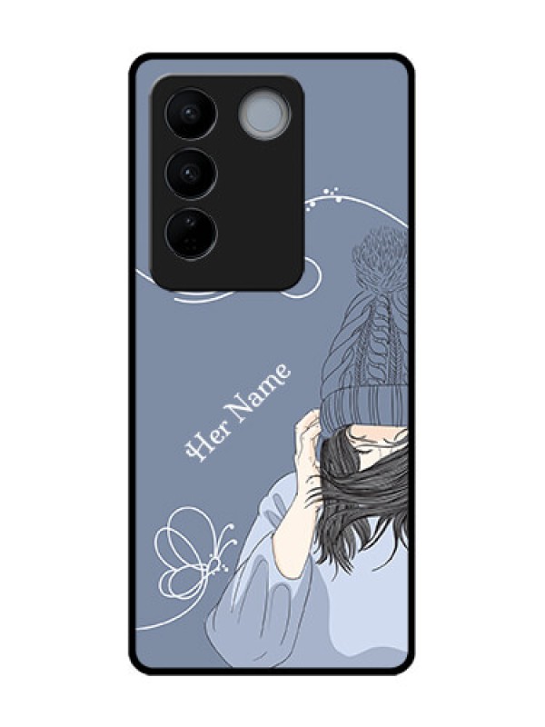 Custom Vivo V27 Custom Metal Phone CaseGirl In Winter Outfit Design