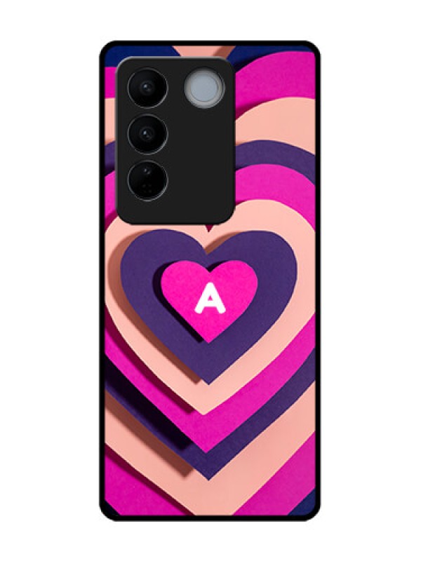 Custom Vivo V27 Custom Metal Phone CaseCute Heart Pattern Design
