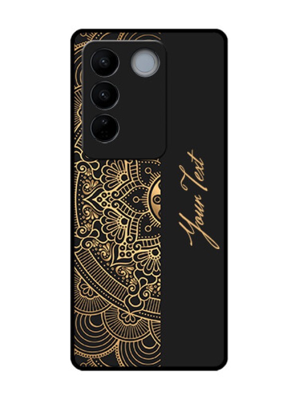 Custom Vivo V27 Custom Metal Phone CaseMandala Art With Custom Text Design