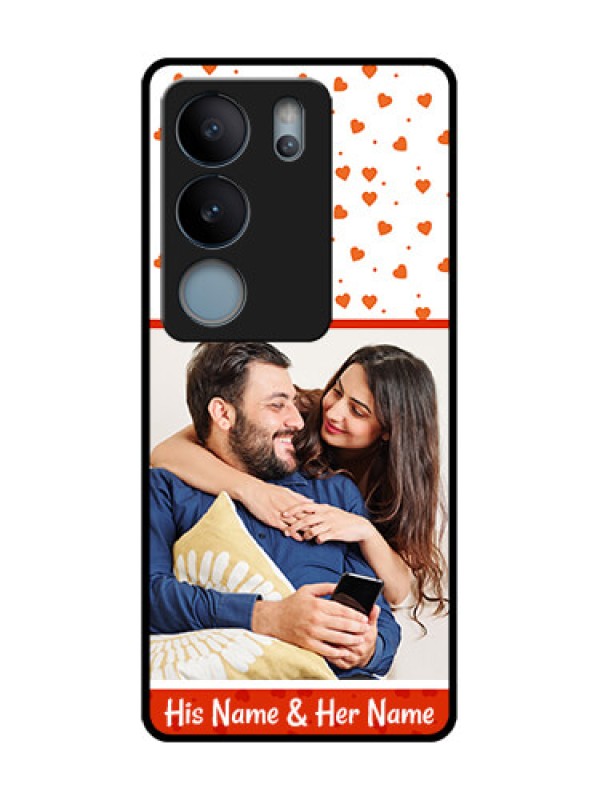 Custom Vivo V29 5G Custom Metal Phone Case - Orange Love Symbol Design